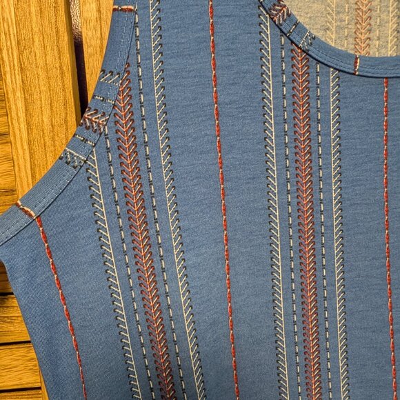 LuLaRoe DANI Blue Striped Maxi Dress Size XL - Picture 4 of 7